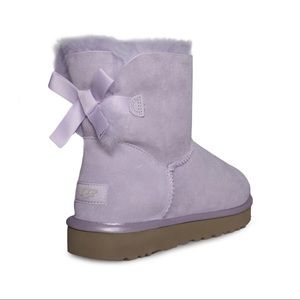 UGG MINI BAILEY BOW II METALLIC LAVENDER BOOTS